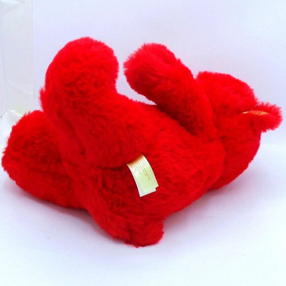 Red Plush Teddy Bear With Gold Lame Heart and Ear Accents Valentine - Picture 2 of 3